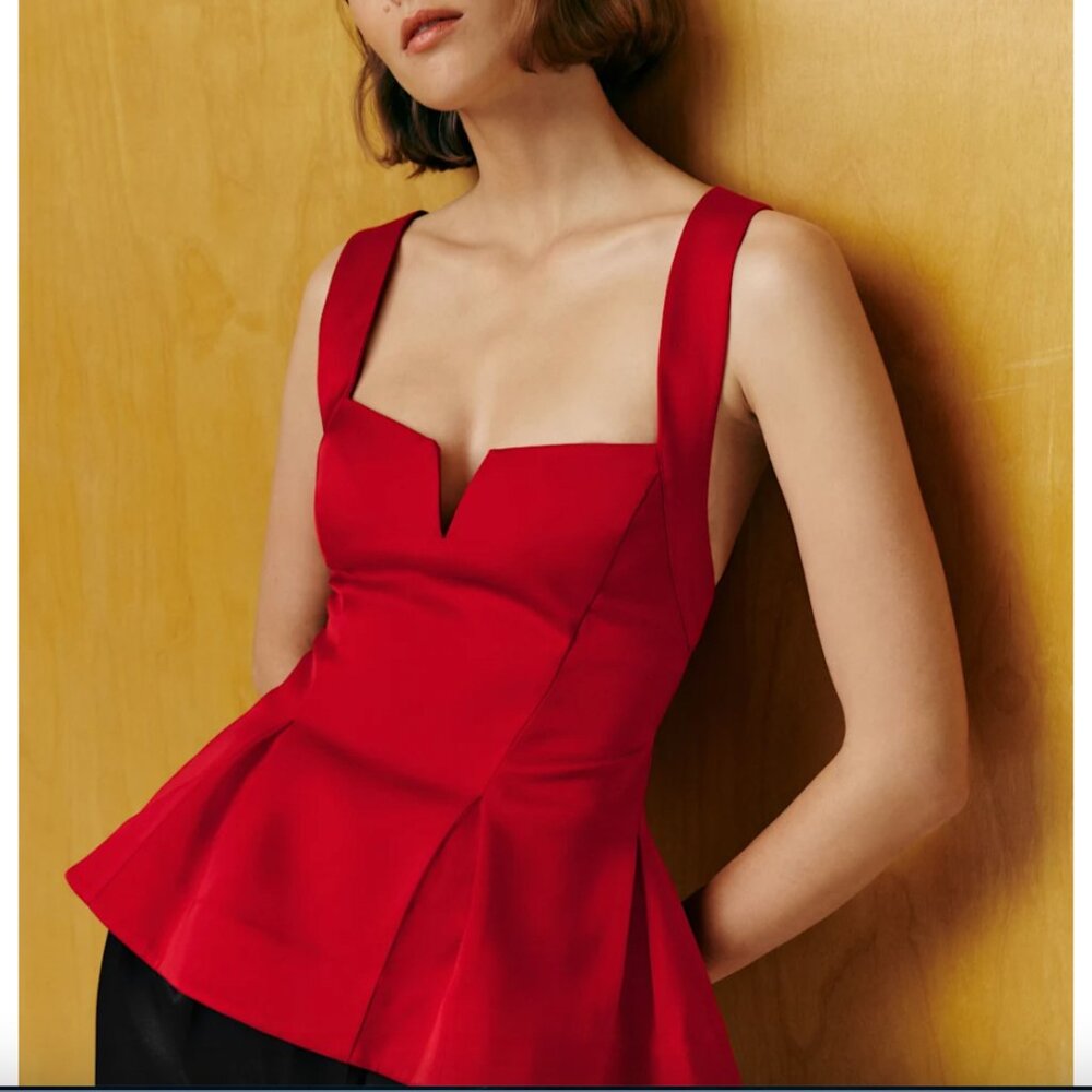 NWT Reformation Rayne Satin Top Size 2